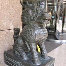 銅麒麟動物雕塑擺件